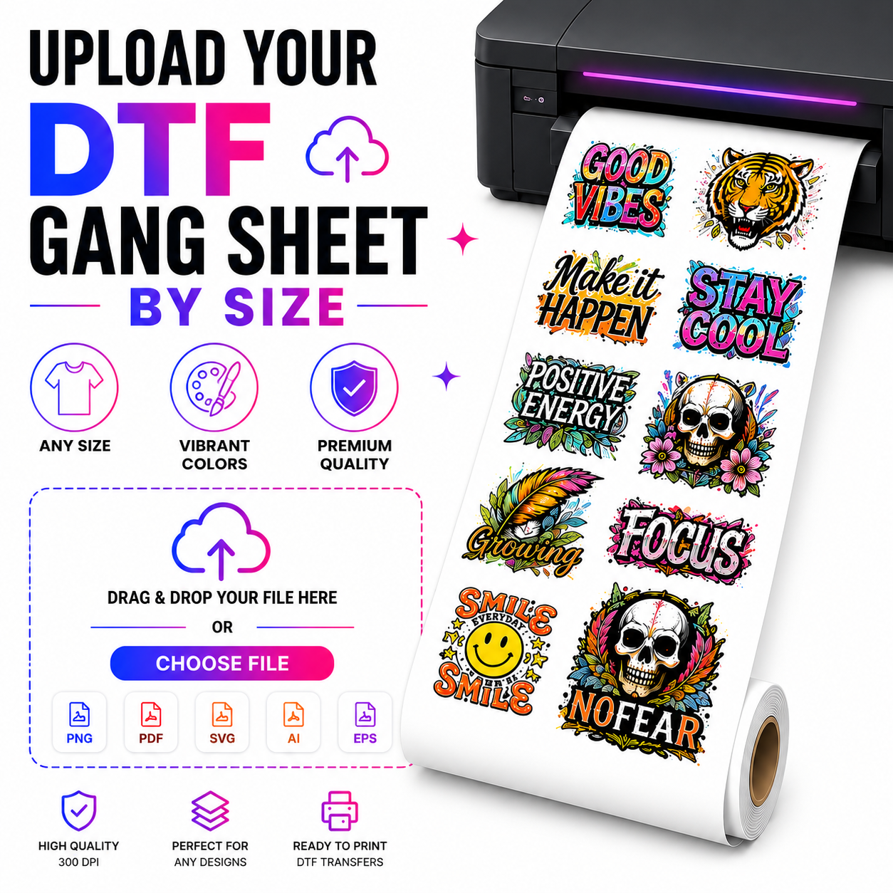 Upload Your DTF Gang Sheet